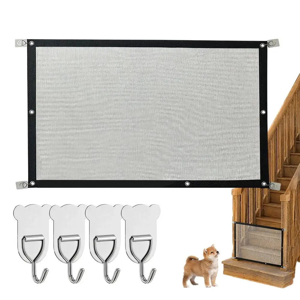 Mesh Gate Pets Portable No Drill Folding Safety Fence Guard Indoor Qme Gray M China Mainland