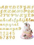 Gold Silver Rose Black Acrylic Alphabet Number Cake Decoration Qme golden