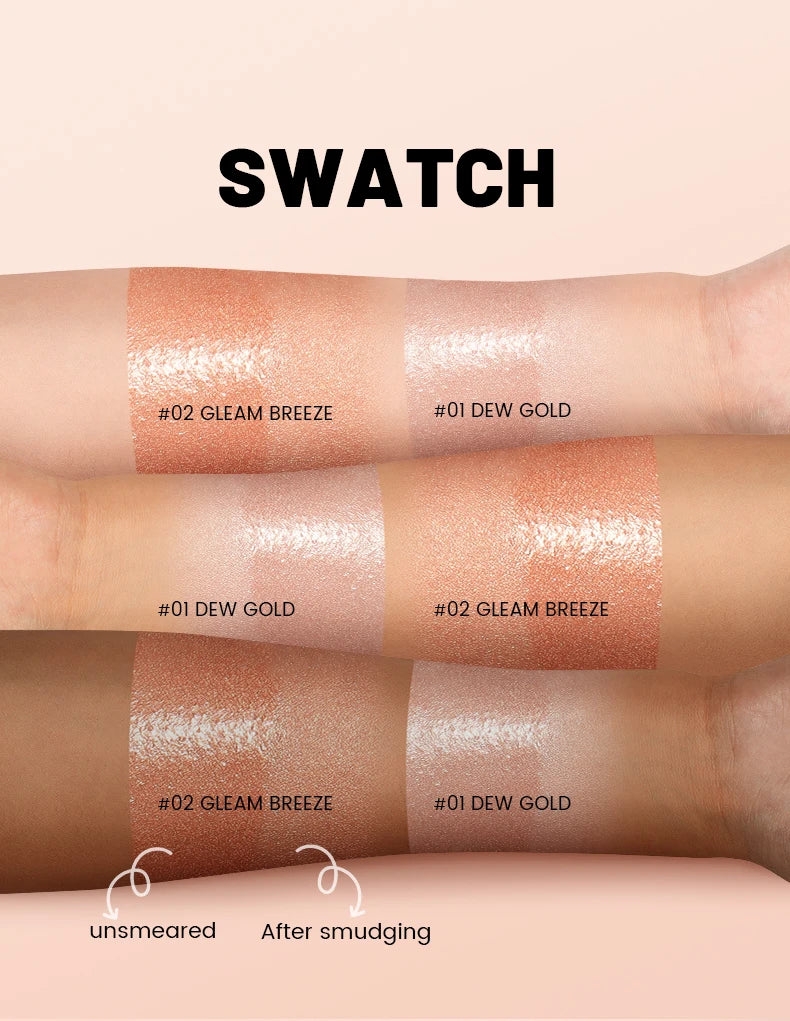 2-in-1 Shimmer Glitter Liquid Eyeshadow Highlighter 2 Colors Qme