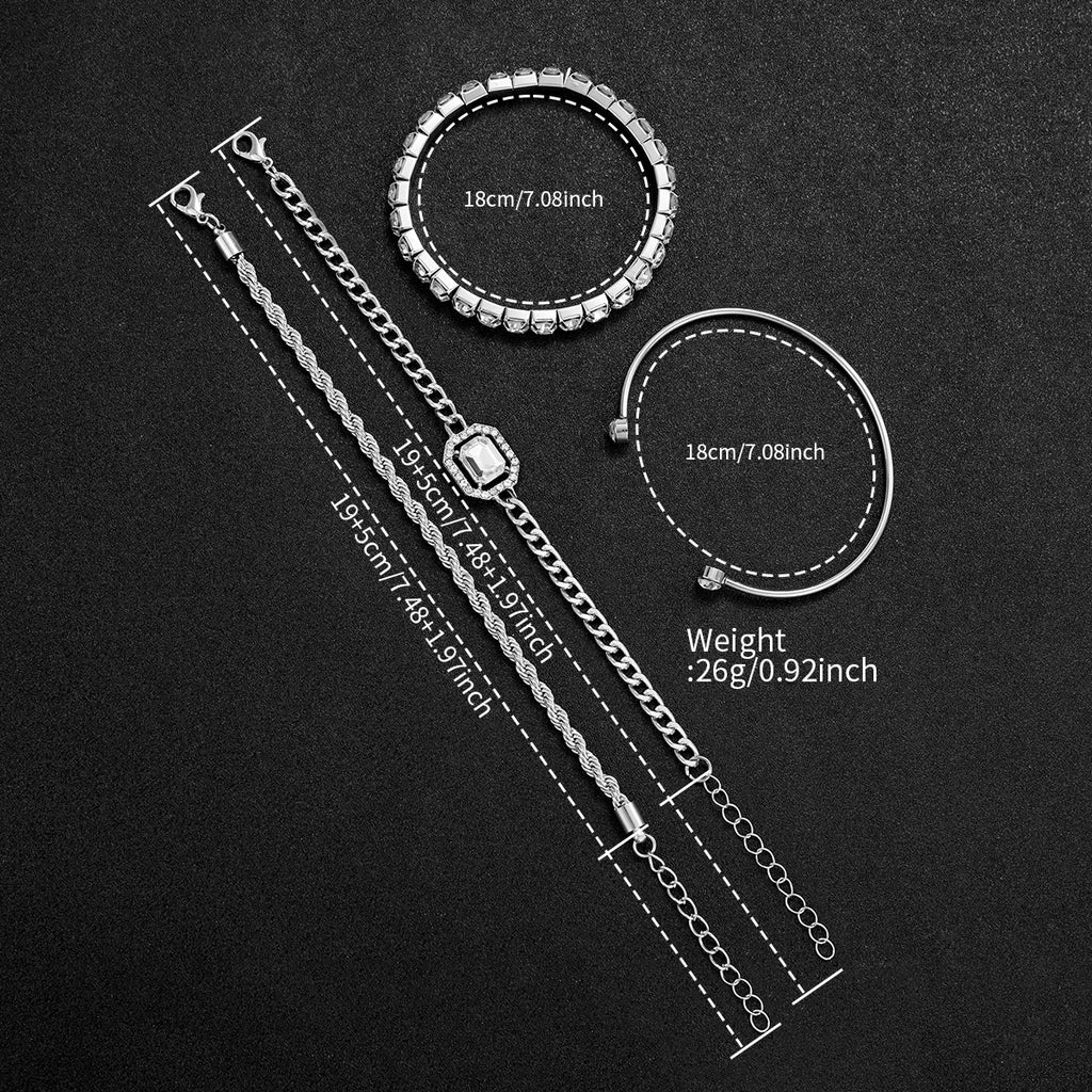 5PCS/Set Luxury Rhinestone Women Watches Ladies Arabic Dial Quartz Wristwatch Bracelet Set Reloj Mujer (Without Box) Qme