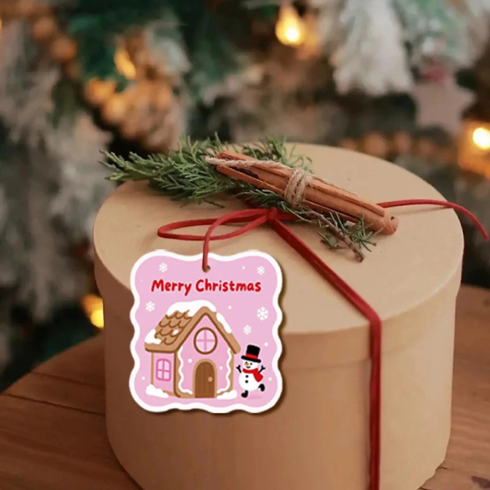 Christmas Labels 30 Card Decorations Wood Tags String Holes Holiday Qme