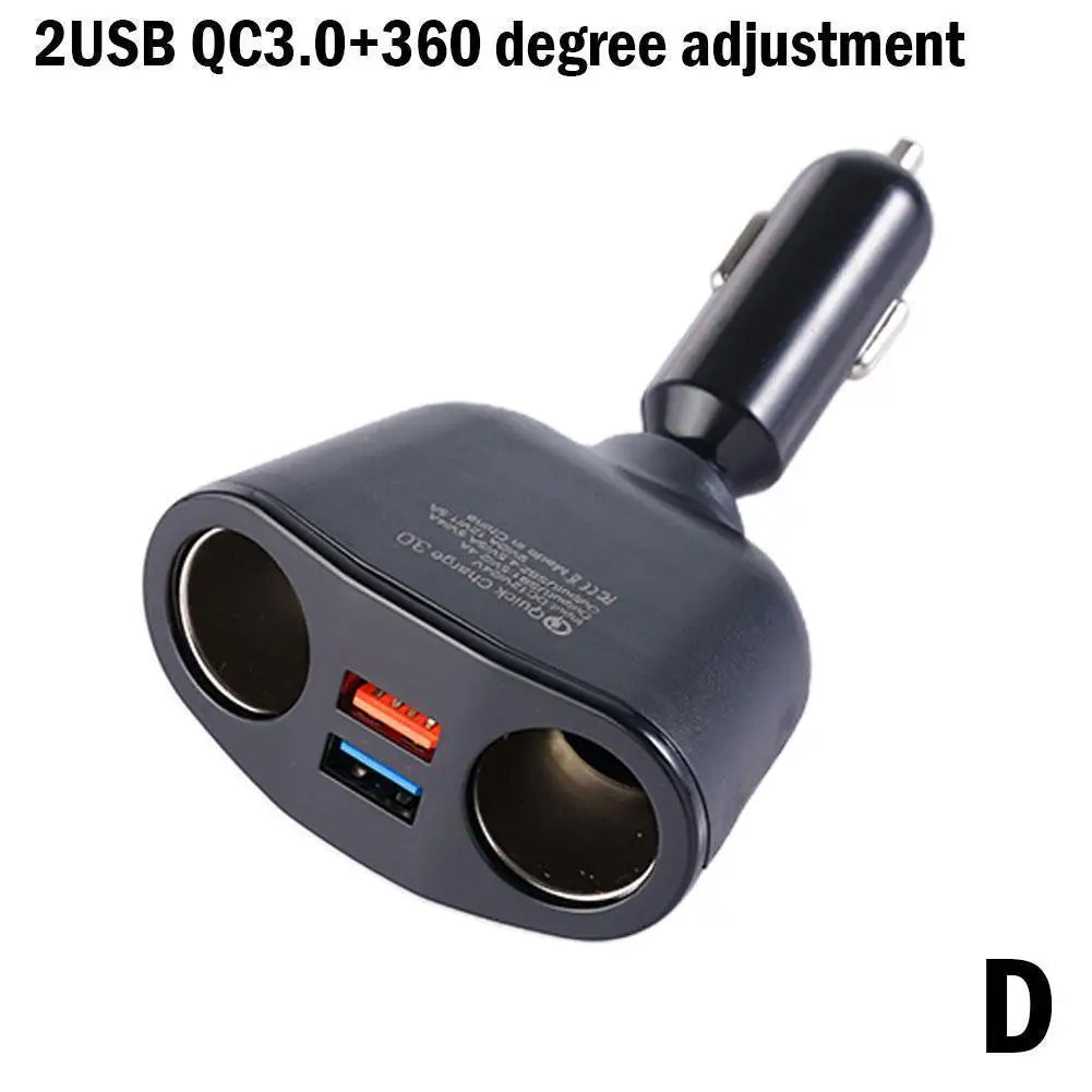 Car Cigarette Lighter PD USB Charger QC3 0 Dual Socket Splitter Qme D