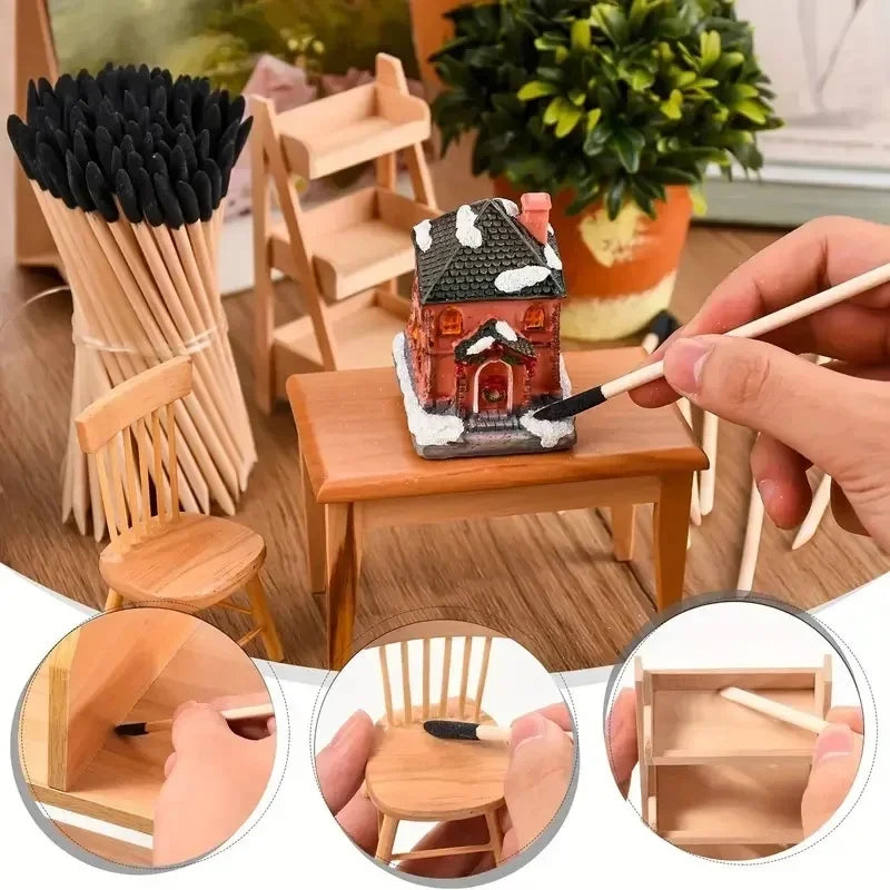 10/20/100Pcs Sanding Sticks Matchsticks Sanding Twigs Fine Detailing Sanding Sticks for Plastic Models Wood Hobby Polishing Qme