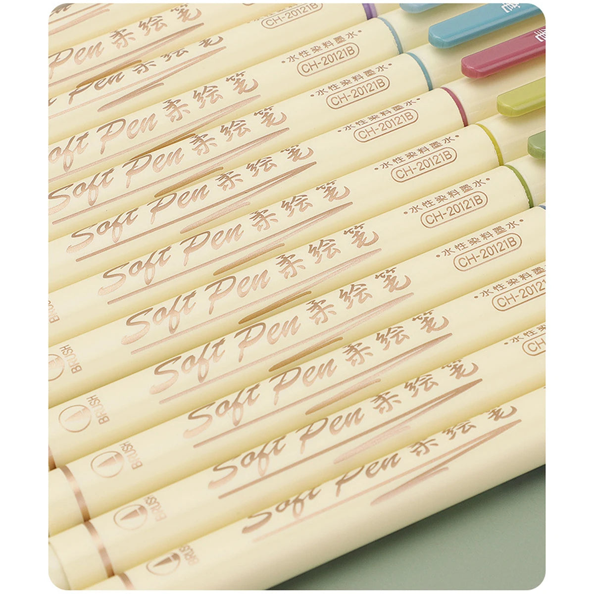 24Color Soft Head Colorful Calligraphy Pen Brush Water-based Pigment Ink Drawing Graffiti Art School Stationery Supplies Qme