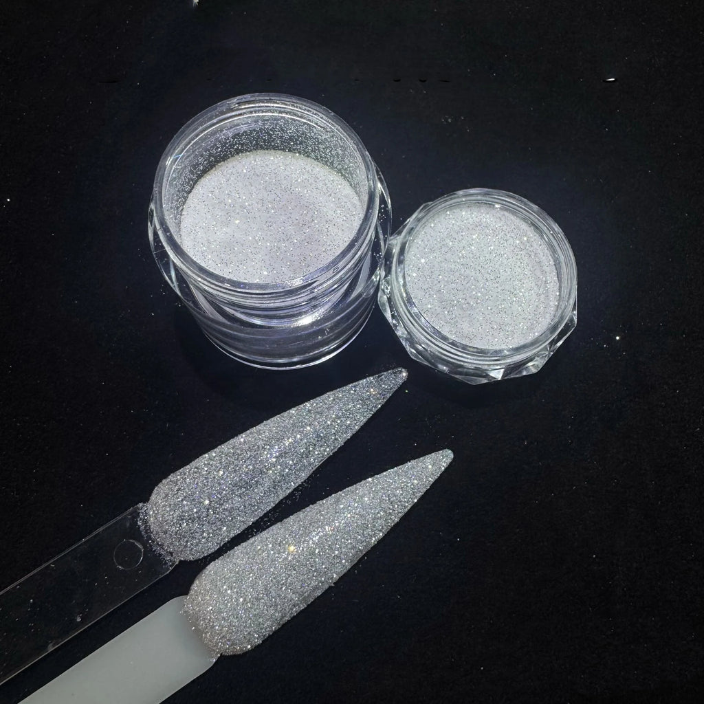 Galaxy Star Diamond Powder Aurora Chrome Nail Glitter Mix of White Sparkle Shiny Sequins for Nail Art Manicure Decorations 500g Qme