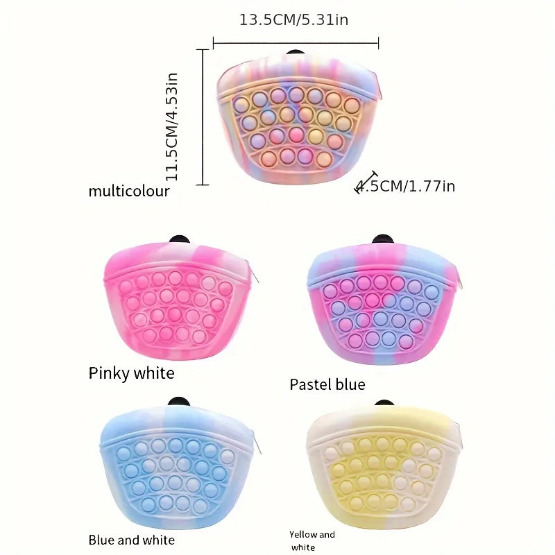Pet silicone colored dog food bag, portable waist bag for outdoor dog training, dog walking snack bag Qme