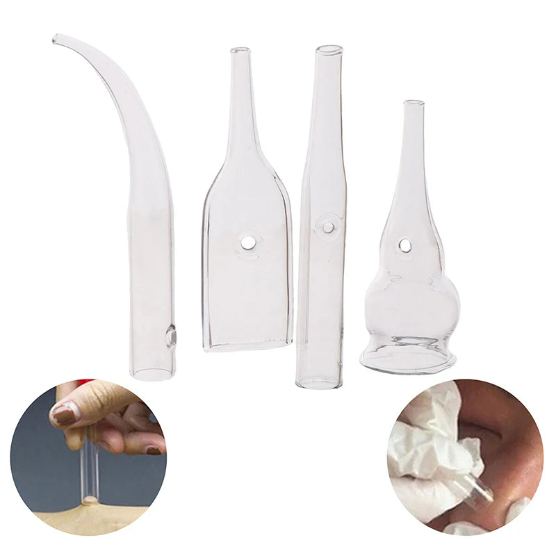 4-Style Blackhead Removal Glass Pipes Facial Pore Cleansing Vacuum Qme