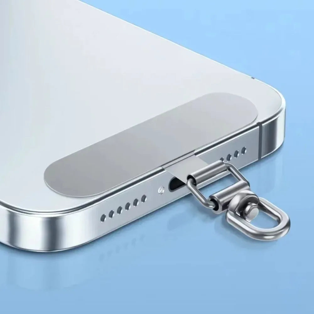 Newly Upgraded Mobile Phone Lanyard Connector, 360 ° Rotatable Stainless Steel Mobile Phone Lanyard Piece, Metal Patch Gasket Qme
