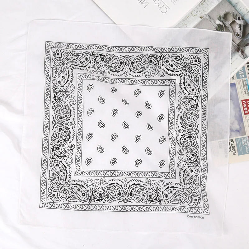 Cotton Cashew Flowers Hip Hop Printed Bandana Men Hijabs Women Qme A-1