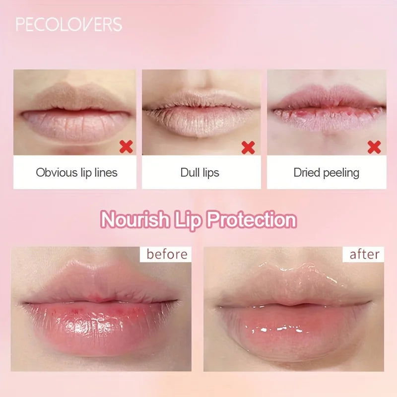 Strawberry Moisturizing Lip Gloss Peach Waterproof Glossy Long Qme