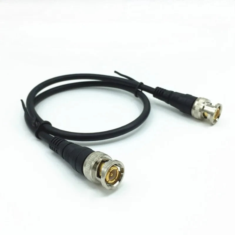 6pcs ESCAM Pure Copper BNC Male To Male Straight Crimp Q9 Head HD Monitor Line Double-head Video Cable 0.5 M Jumper Qme