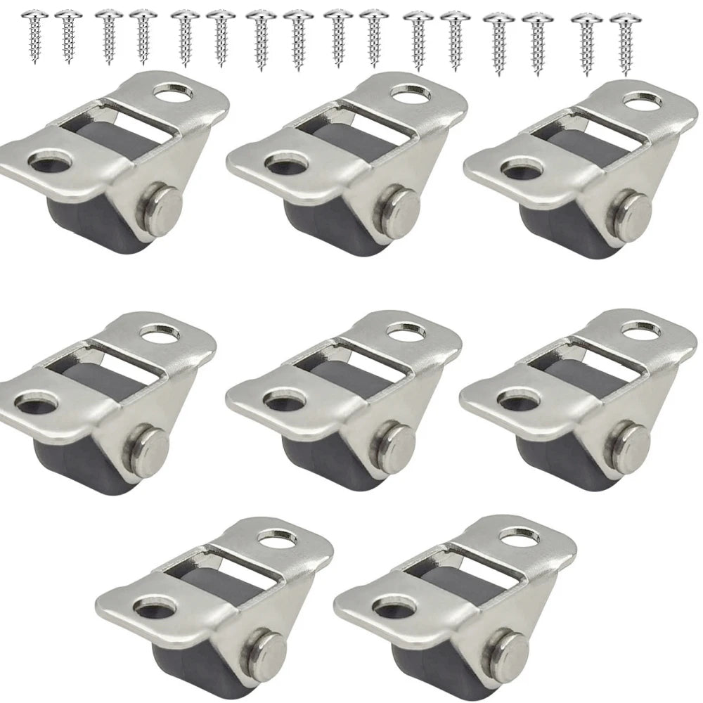 8/4pcs Mini Silent Caster Wheel 0.5 Inch Linear Wheels Tiny Roller Sliding Door Directional Wheel Little Rubber Rolling Wheel Qme 8pcs
