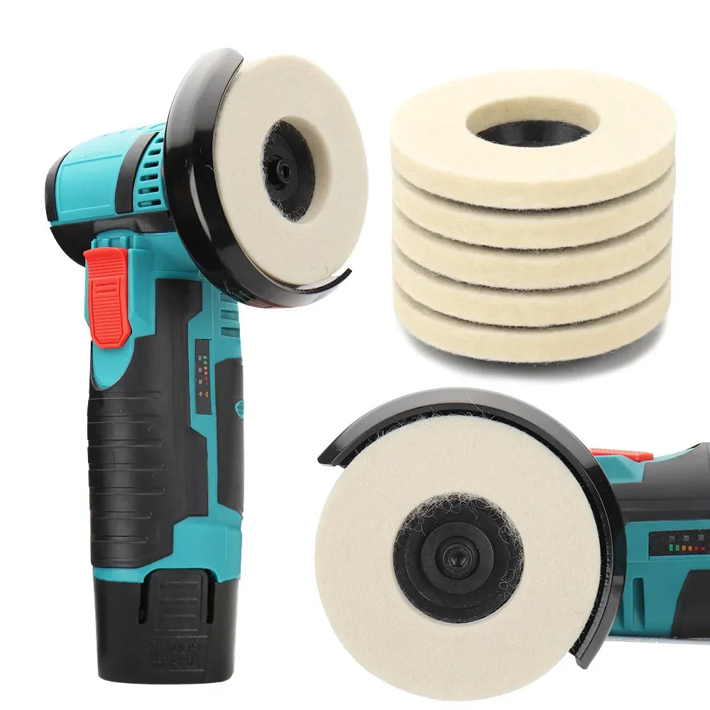 50mm/75mm Wool Polishing Wheel Polishing Pads Angle Grinder Wheel Felt Polishing Disc for Metal Marble Glass Ceramic 1PC Qme