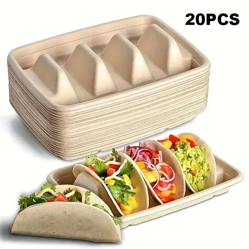 Disposable Taco Plates 3 Compartments Serving No Messy Dining Qme