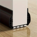 1-4pcs PVC Door Bottom Sealing Strip with Brush Multiple Dustproof Soundproof Washable Weather Strip Snap-In Mount Stripping Qme Black(93cm) 4PCS(Recommend)