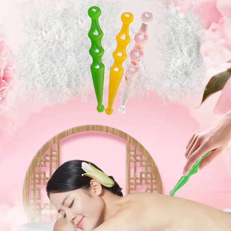 Resin Double-headed Point Pen Facial Acupressure Stick Manual Massage Qme
