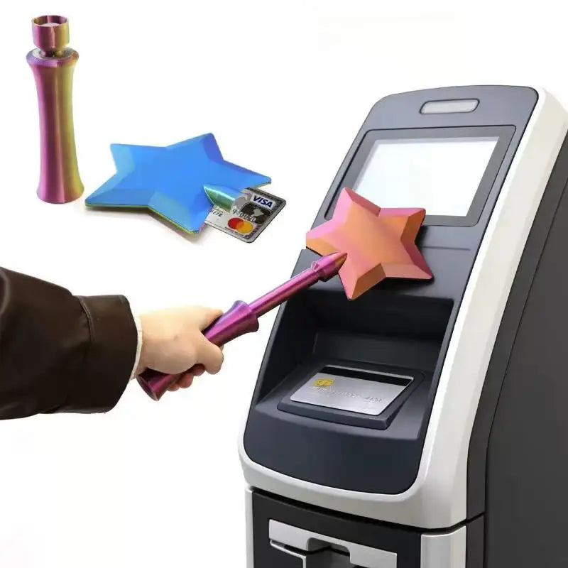 Card Holder Star Wand 3D Printed Tap-to-pay Contactless Credit Fun Qme
