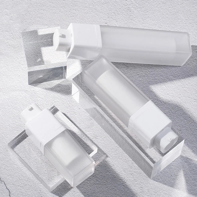 15 30 Square Vacuum Bottle Press Lotion Empty Dispensers Liquid Qme