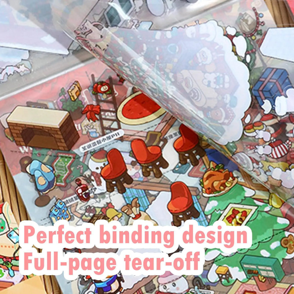 Landscape Stickers Scrapbooking Cartoon Decals House Notebook Glass Qme