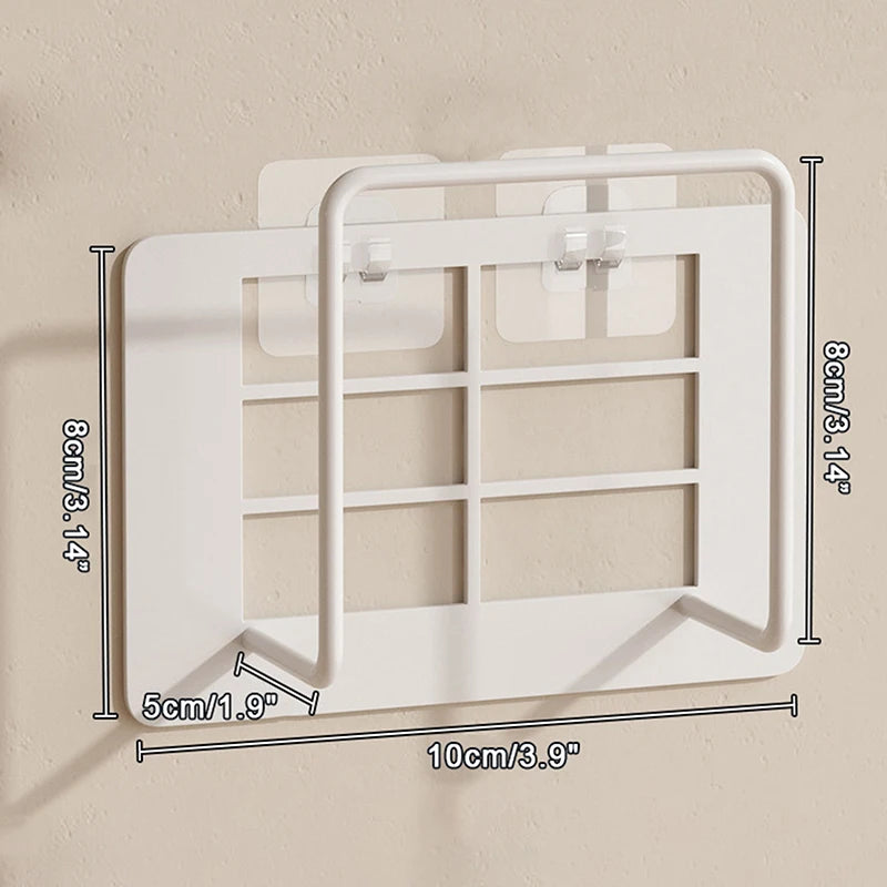 Wall-mounted Router Set-top Box Holder No-drill Multi-purpose Storage Qme S White