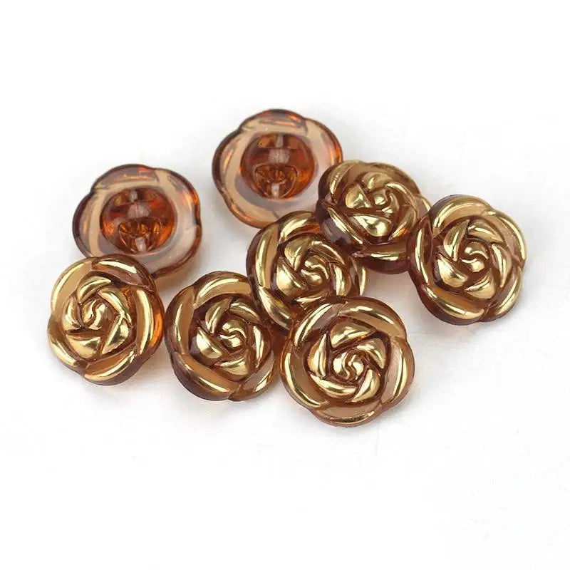 Pcs Durable Acrylic Buttons in Rose Design for Clothing Crafting Qme Coffee