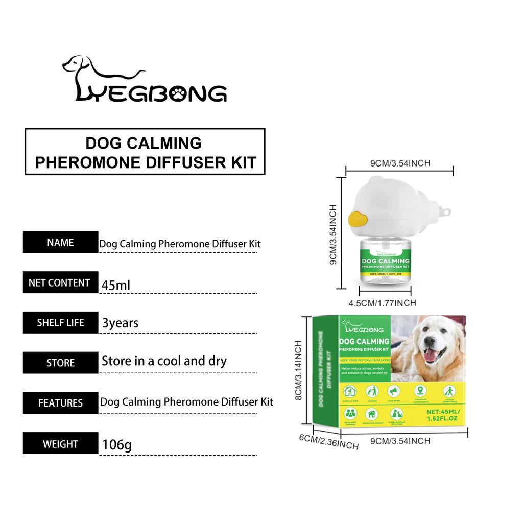 Dog Emotion Diffuser Set for Anxiety Relief Home Environment Stress Care Kit to Effectively Reduce Dogs' Pressure Qme 1 set
