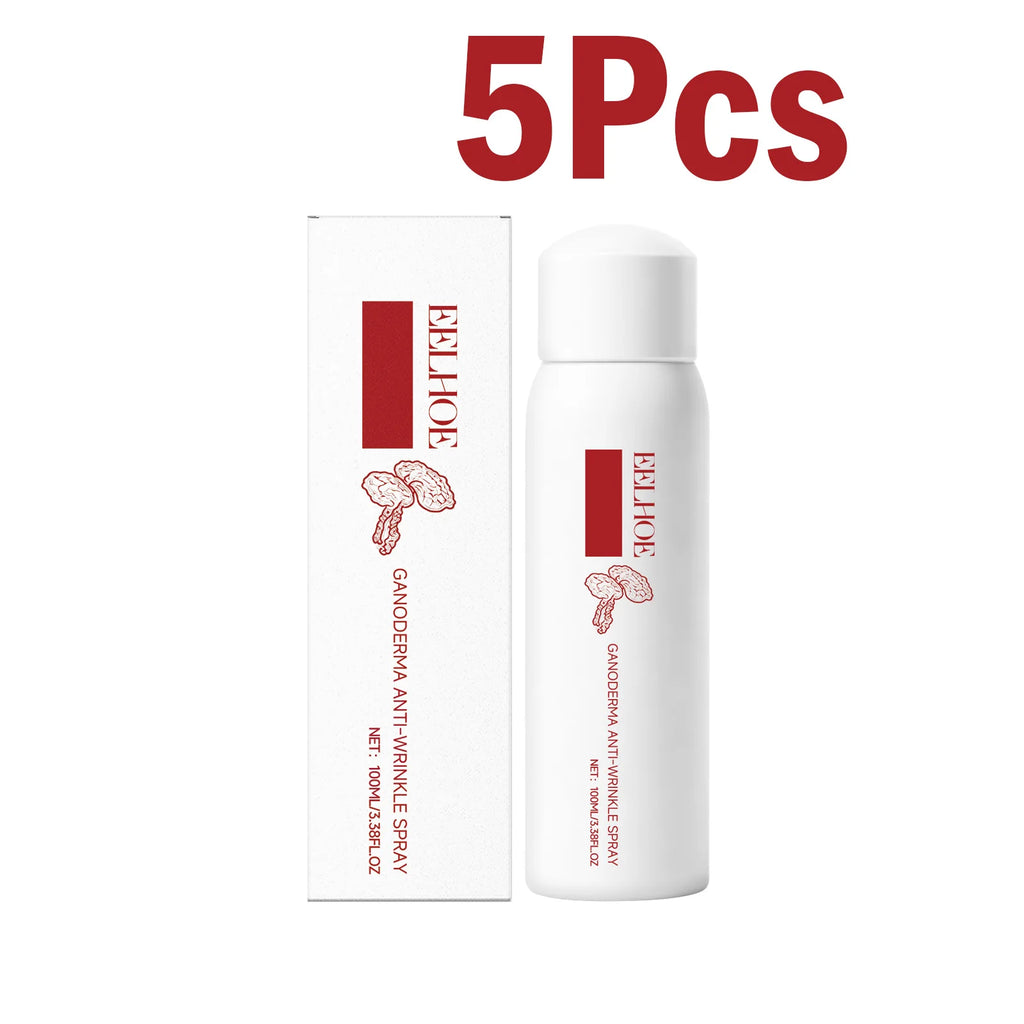 Lingzhi Moisturizing Facial Toner Spray Anti-Wrinkle Hydrating Brightening Refreshing Non-sticky Rejuvenating Ganoderma Face Mis Qme 5 x 100ml Boxed