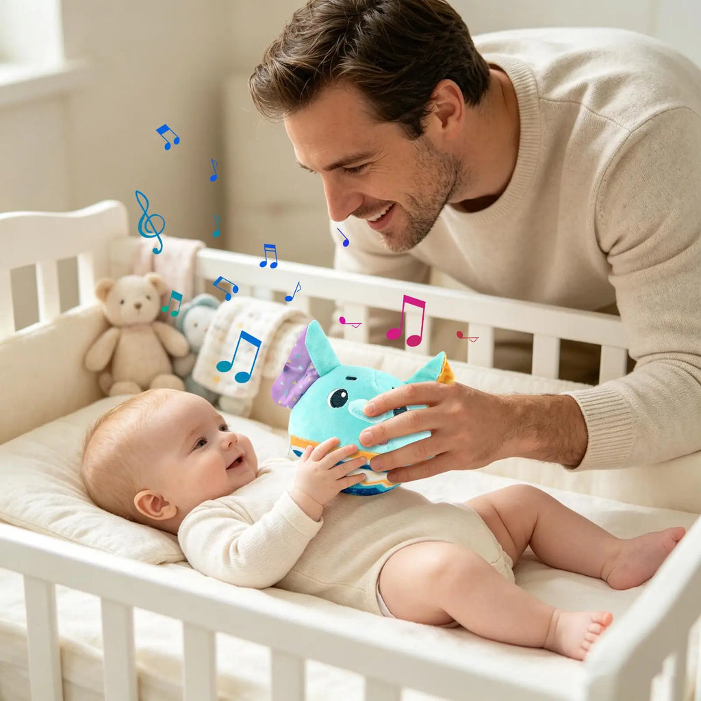 Interactive Music Plush Crawling Learning Sensory Bouncy Ball Musical Sensory Toys For Boy Girl Kids Talking Communication Qme