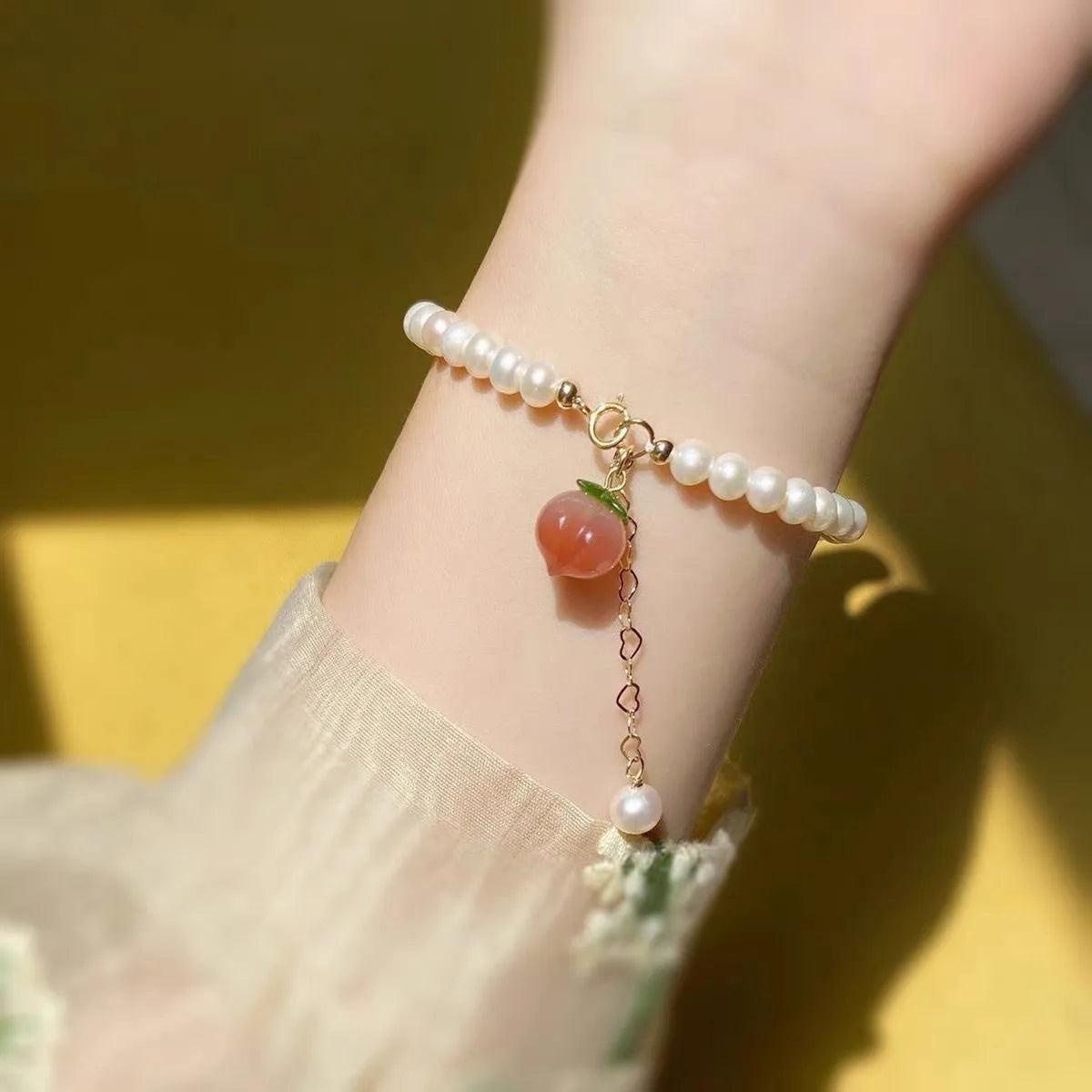 Fu Character Lucky Hetian Jade Hare Stars Antique Bracelet Creative Cute Female Temperamental Fashion Gifts Femme Qme honey peach