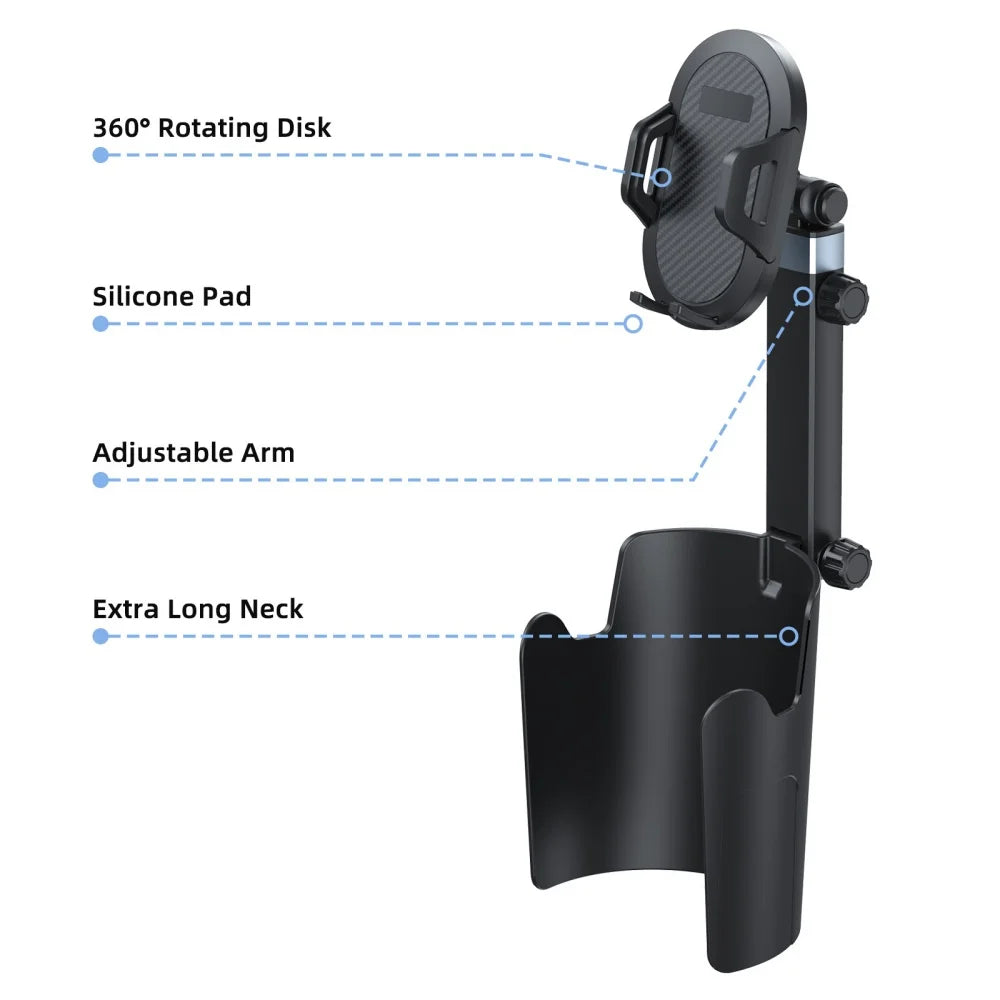 Car Cup Holder Phone Mount Expander Car Cell Phone Holder 360 Rotation Cup Holder Expander Smartphone Auto Interior Accessories Qme