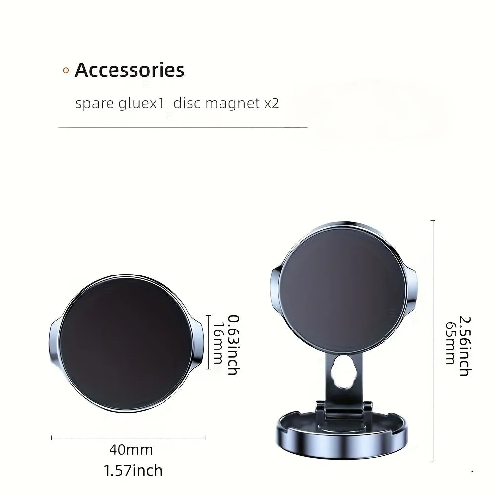 Car mounted magnetic phone holder 720 ° rotatable and foldable, strong magnetic holder anti shake, universal for car navigation Qme