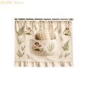 Ruffled Trim Oven Skirt Cover Pocket Ribbon Ties Heat Resistant Qme Pineleafsmall size CN
