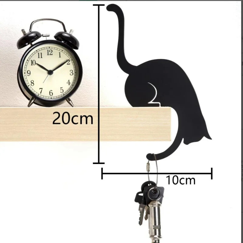 Kitchen Wall Door Metal Hook Key Hanger Cat Tail Monkey Shaped Decor Qme B