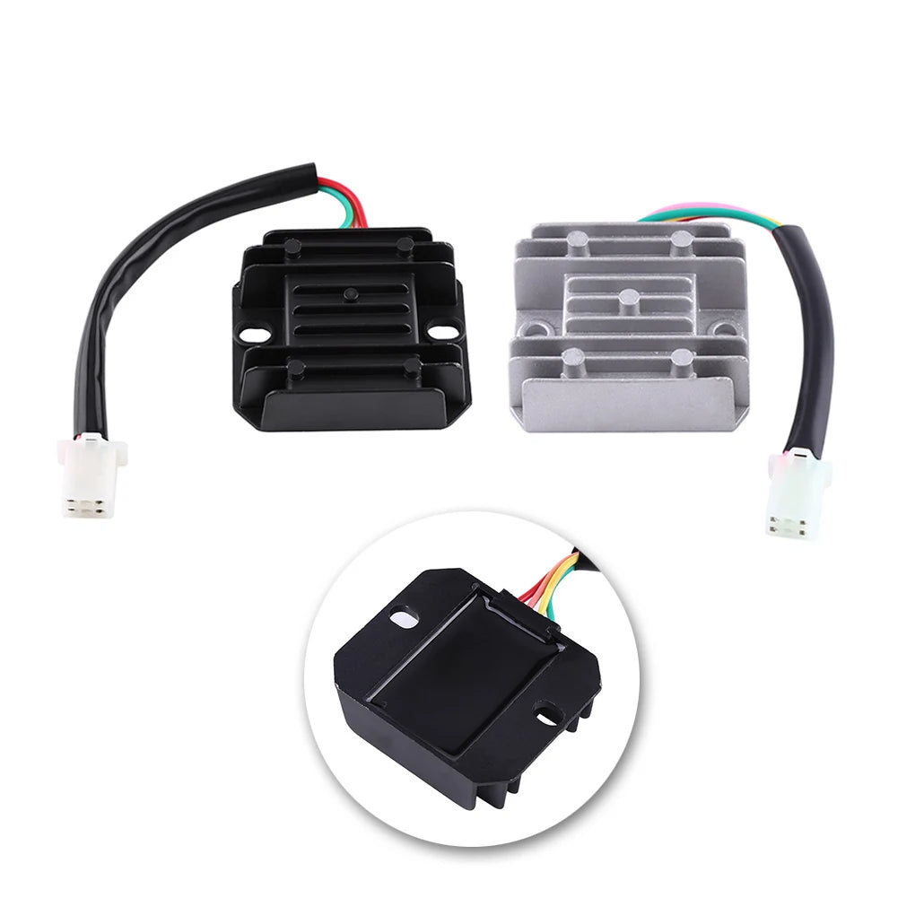 Motorbike Regulator Rectifier 4 Wires 4 Pins 12 Voltage Regulator Rectifier For 150-250CC Motorcycle Scooter Moped ATV Qme