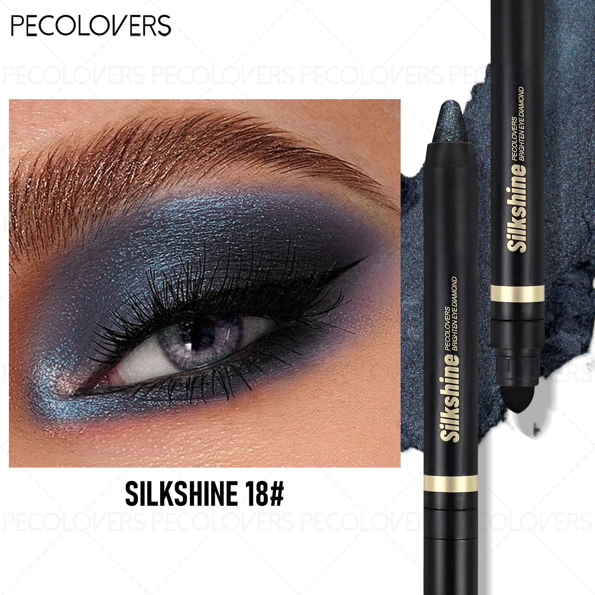 Double-headed Eyeshadow Stick Brush Champagne Brown Forest Green Deep Qme 18