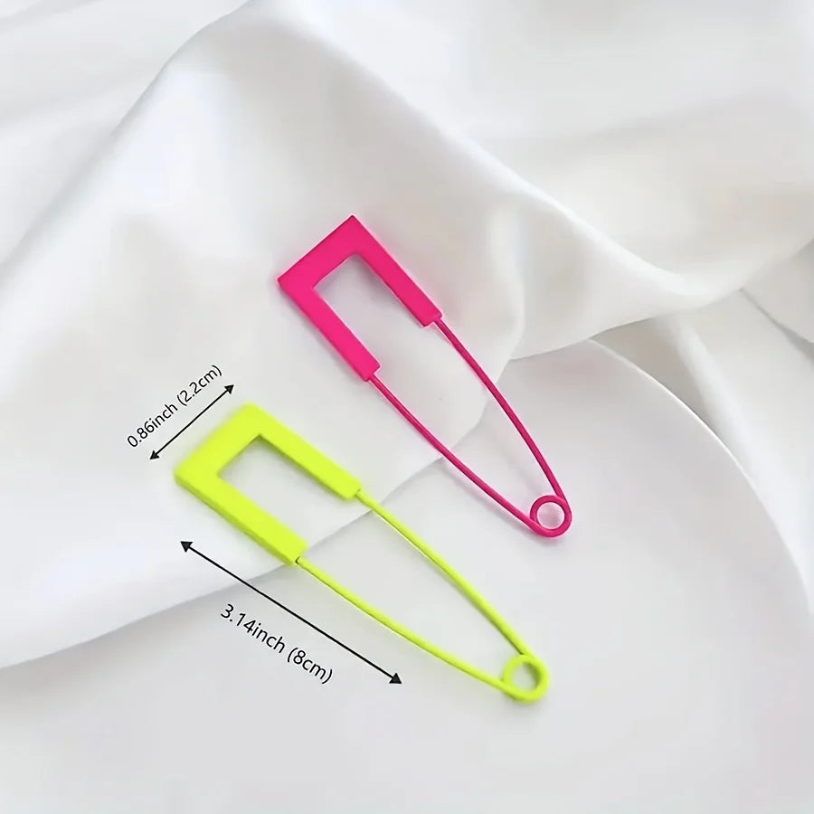 Colorful Square Safety Pins Metal Brooch Clips for Clothing Sewing Craft Decor Qme