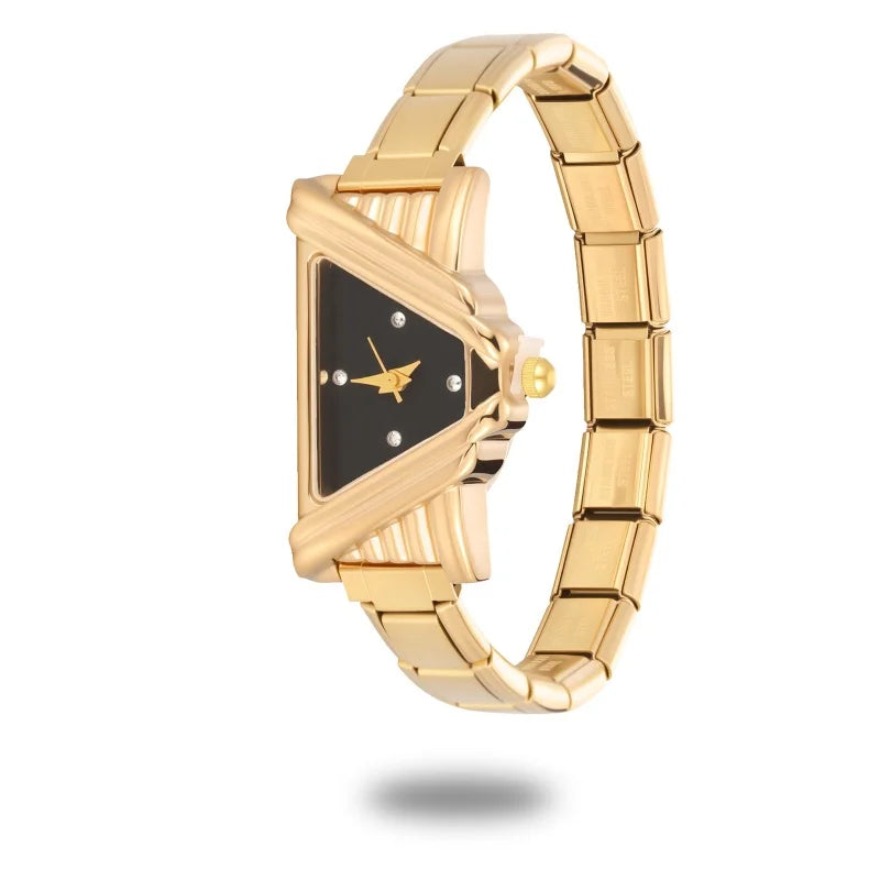 Fashion Women's Stainless Steel Square Triangle DIY Watch Bracelet