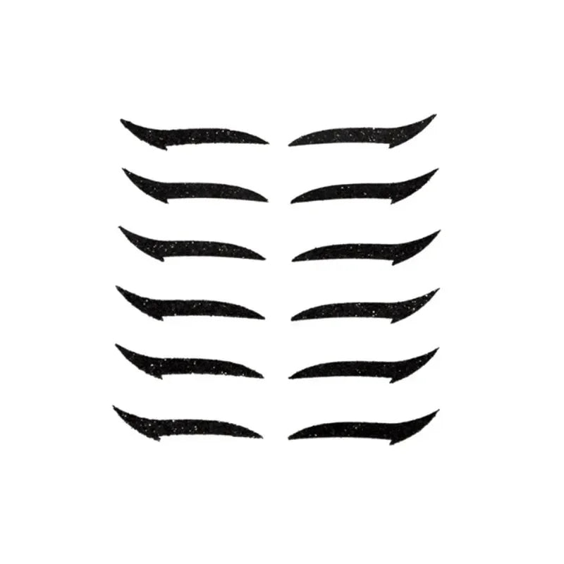 5/6Pair Glitter Eyeliner Sticker Set Self Adhesive Eyeliner Reusable Eyeliner Sticker DoubleLine Eyelid Patch Face Makeup Beauty Qme 6 Pairs Black