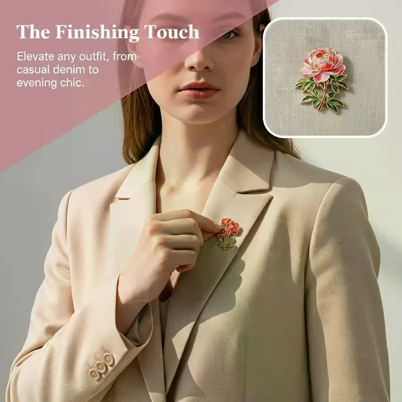 Fashion Elegant Botanical Enamel Flower Pins Assorted Plant Lapel Brooches Nature Badges For Womens Fashion Jewelry Accessories Qme