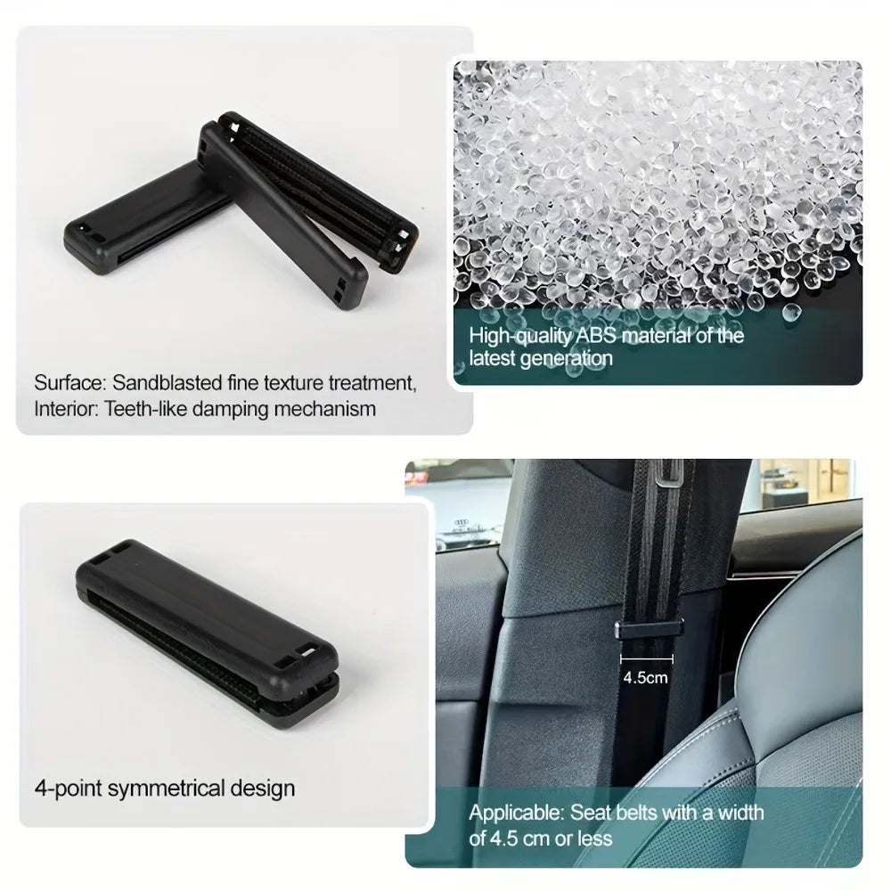 2Pcs Elastic lifting regulator of automobile seat belt fixing clip universal seat belt anti-skid fixing limiter Compact Design Qme