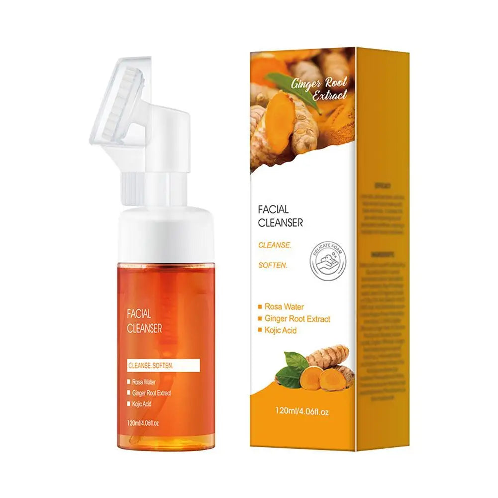 Turmeric Cleansing Mousse Anti Pimple Improves Dark Spot Oil Control Blackhead Remover Brighten Deep Hydrating Face Cleanser Qme 1pcs CN