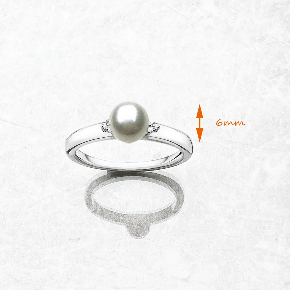 Pearl And Zircon Ring Europe Style Brand New Glam Fine Jewerly For Women Spring 925 Sterling Silver Trendy Gift Qme