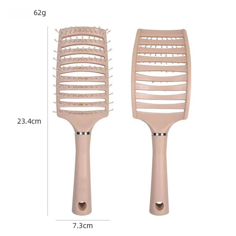 Women's Crown Hair Comb Volumizing Paddle Brush Flat Fix Macaron Bone Qme