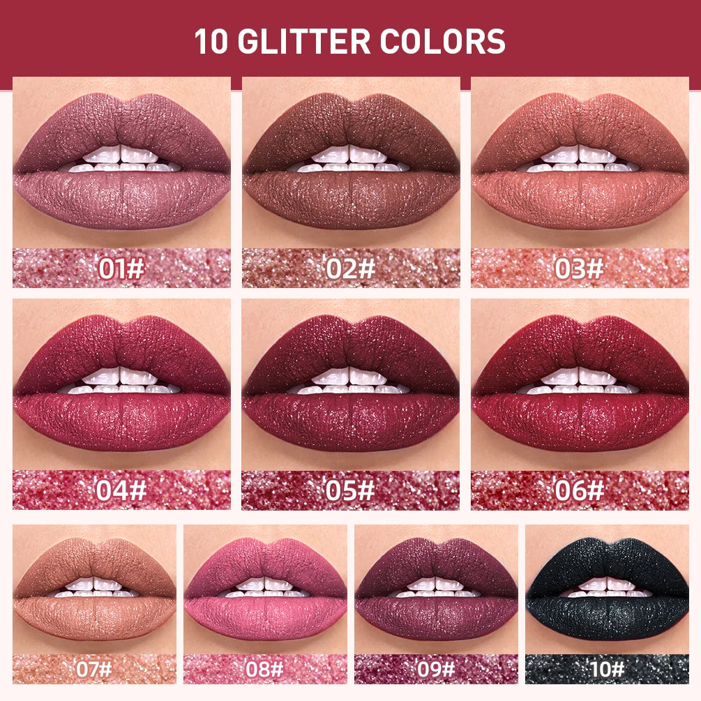 QIBEST Diamond Shiny Lip Gloss Moisturizing Long Lasting Waterproof Glitter Lipstick Lips Makeup Crystal Lip Tint Blam Cosmetic Qme