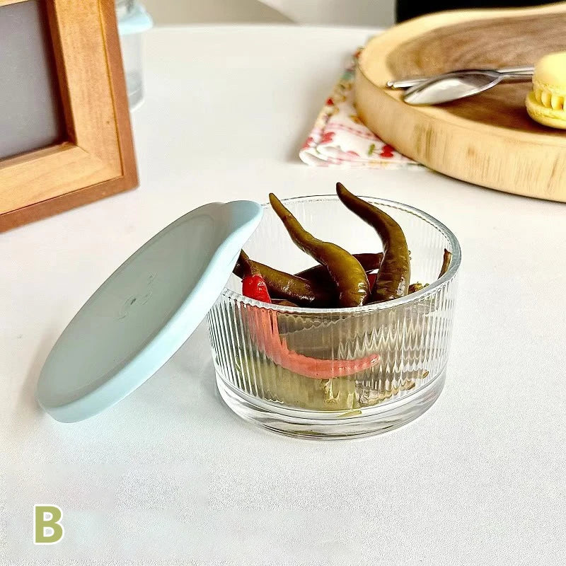1/3PCS 200ML Glass Storage Jars Transparent Thicken Glass Storage Containers Multifunction Fresh-keeping Mini Clear Jars Kitchen Qme B
