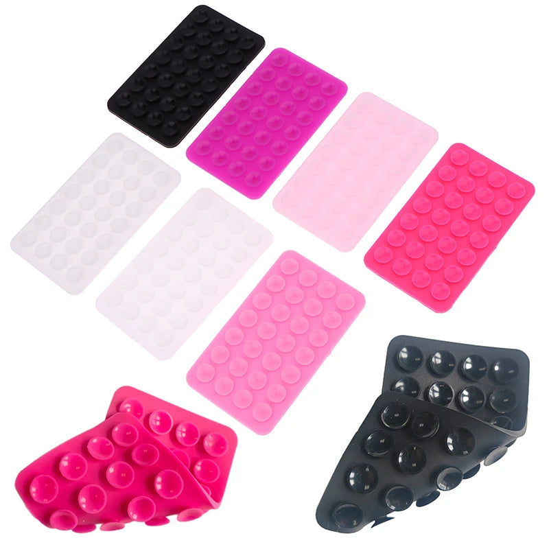 Double Side Silicone Suction Pad Mobile Phone Fixture Strong Reusable Qme