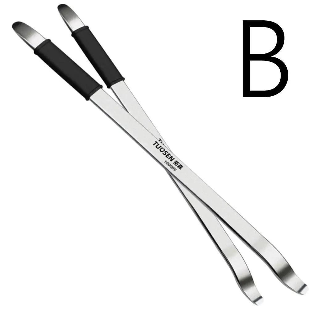 2PCS Professional Tire Changer Pry Bar Tool-Durable Metal Rubber Handle Labor-Saving Non-Damaging Pry Corner Bicycle Repair Tool Qme 2pcs