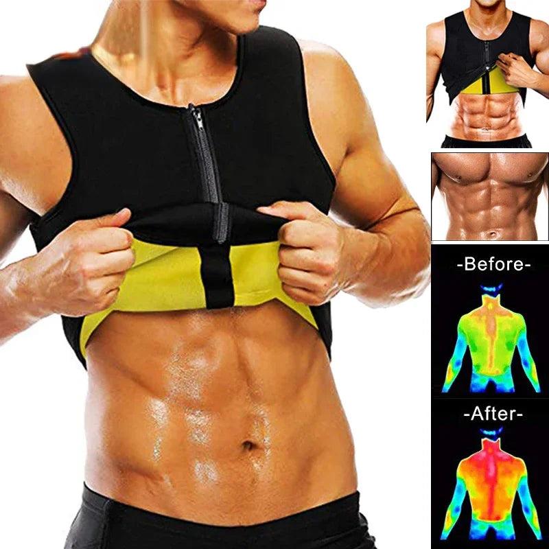 Men Body Shaper Waist Trainer Sauna Suit Sweat Vest Slimming Underwear Weight Loss Shirt Fat Burner Workout Tank Tops Shapewear Qme