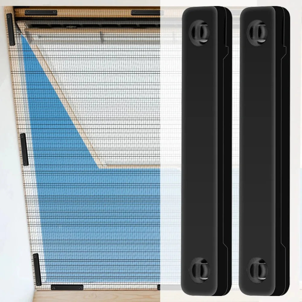 New Magnetic Window Screen Clip Prevention Insect Door Window Screen Netting Fixation Buckle Free-Drilling Installation Clip Qme