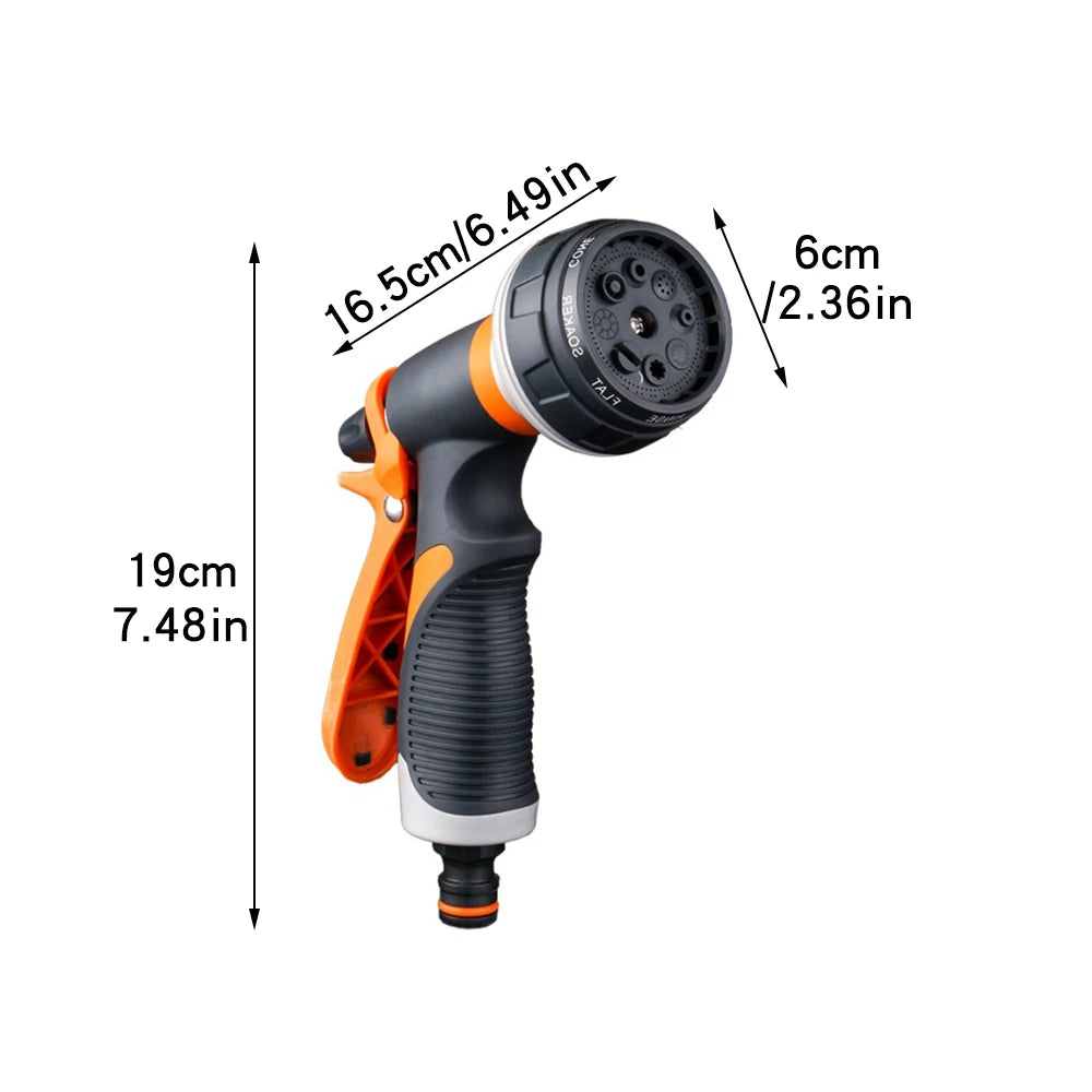 8 Pattern Garden Water Gun Hose Nozzle Mutifunctional Household Car Washing Yard Water Sprayer Pipe Tube Nozzle Sprinkle Tools Qme